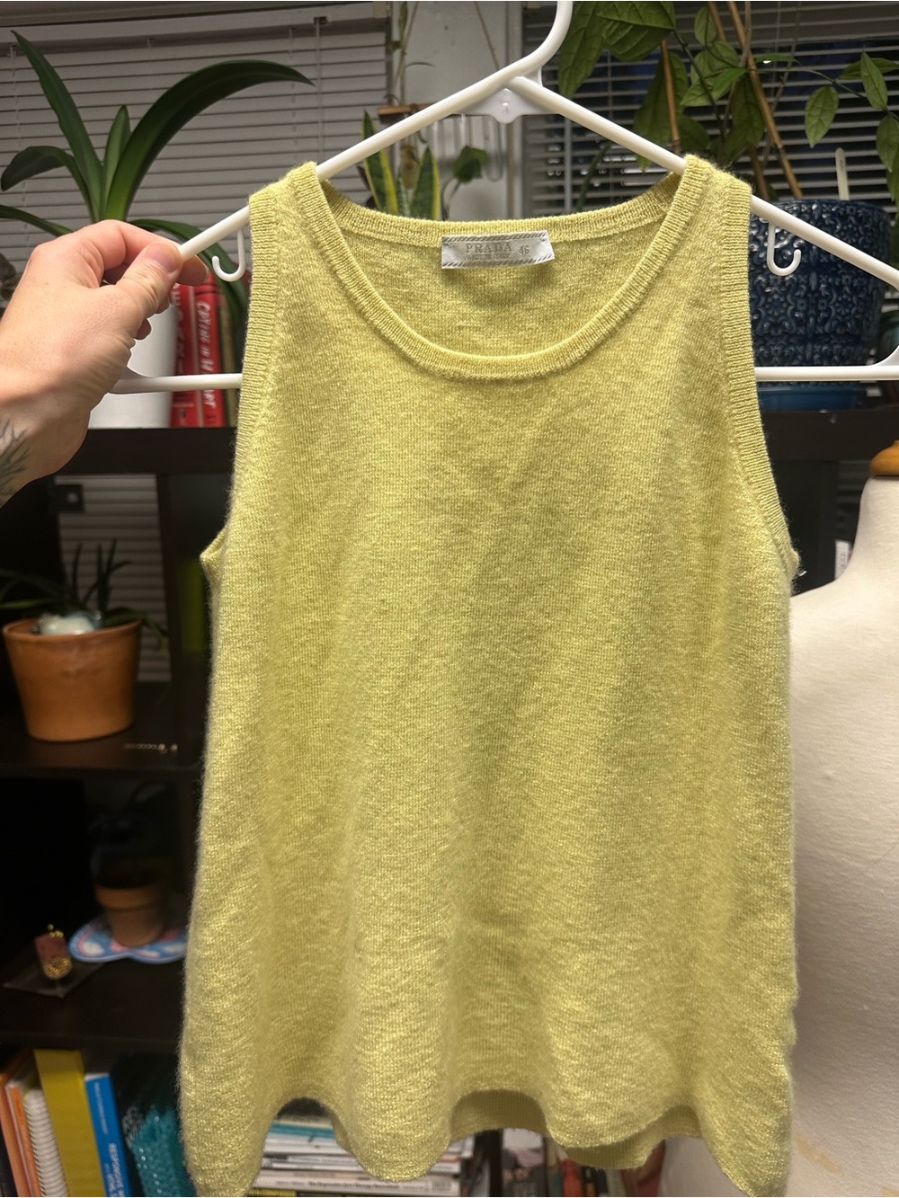 Prada Lemon Yellow Knit Tank Top